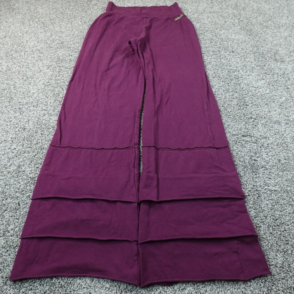 Matilda Jane Pants Womens M Purple Pull On Ruffle Wide Leg Flare High Rise Boho